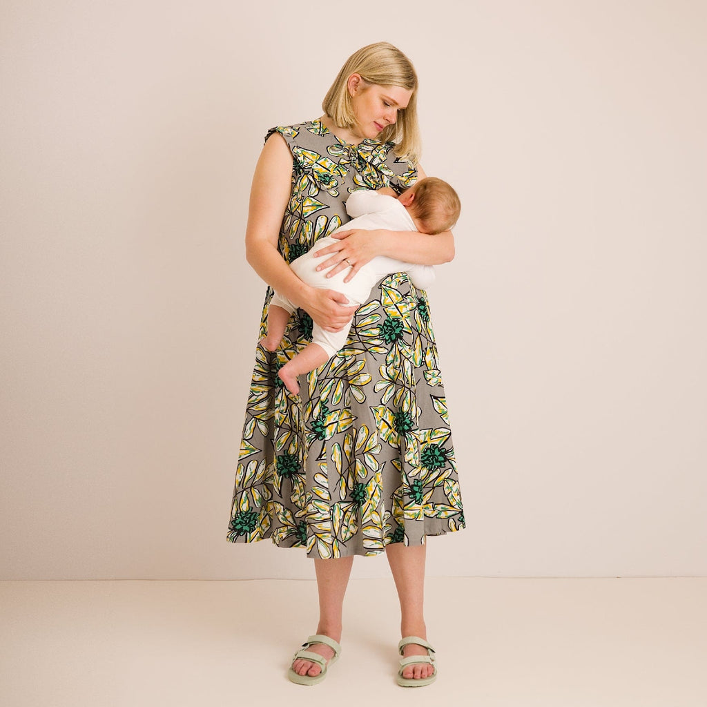 Journy Lucy Maternity / Breastfeeding Dress - Abstract Green Print