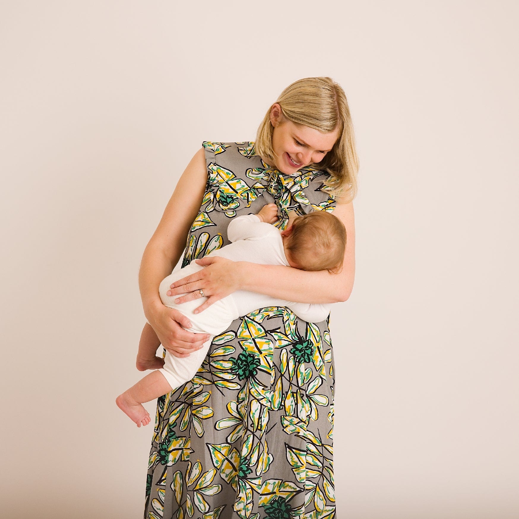 Journy Lucy Maternity / Breastfeeding Dress - Abstract Green Print