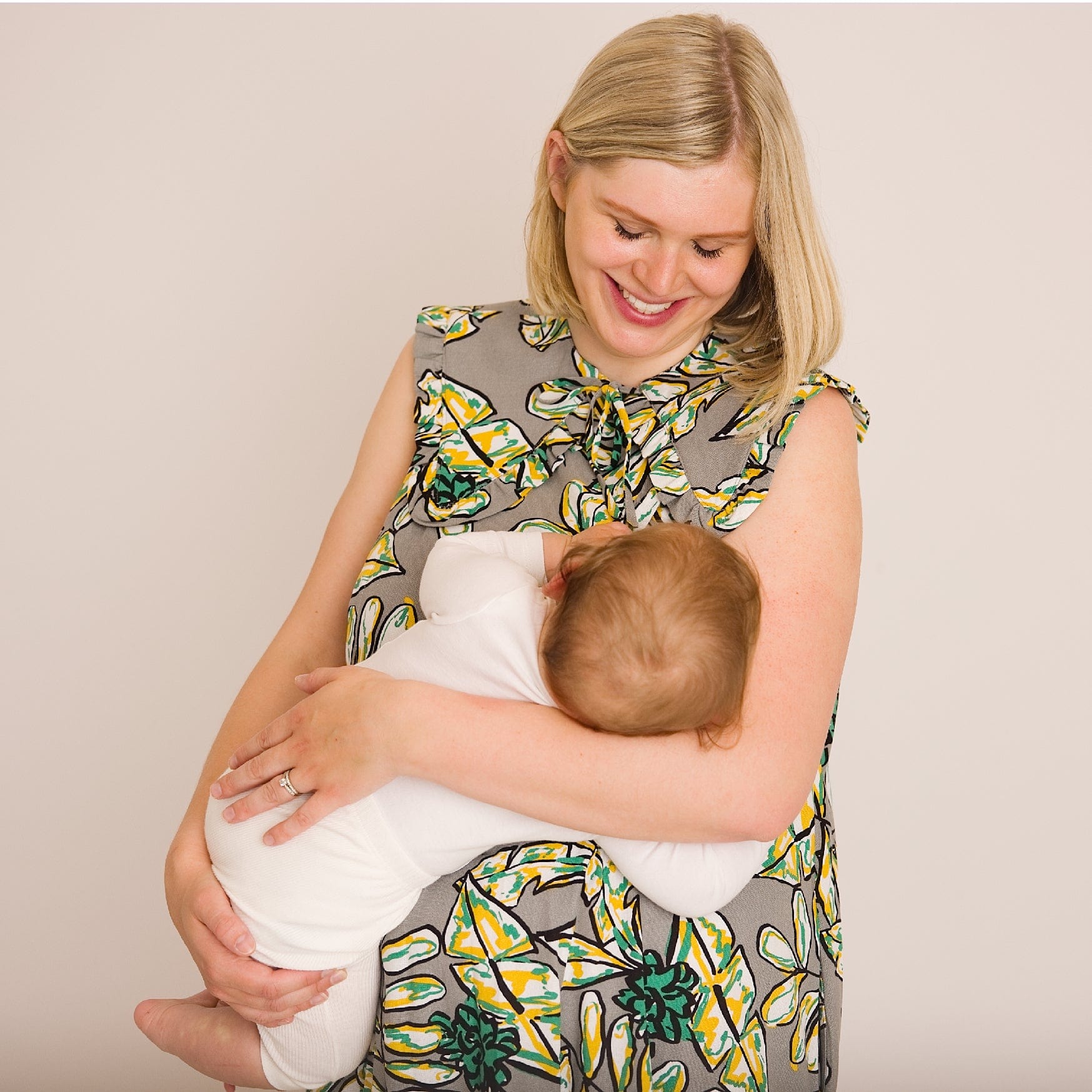 Journy Lucy Maternity / Breastfeeding Dress - Abstract Green Print