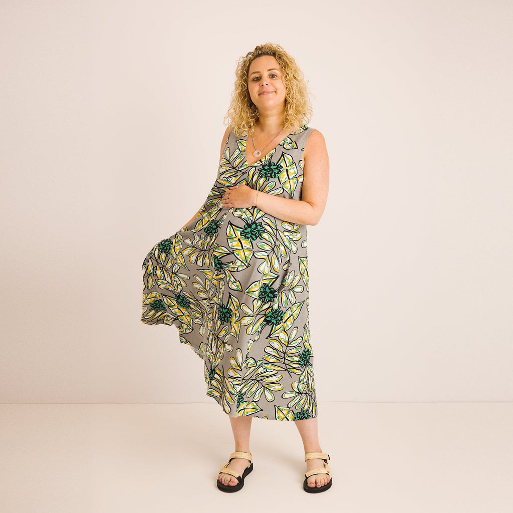 Journy Lucy Maternity / Breastfeeding Dress - Abstract Green Print