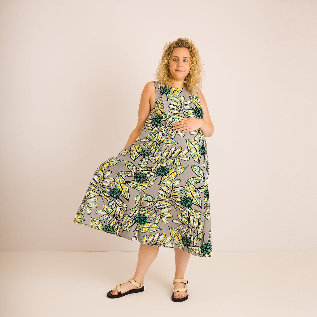 Journy Lucy Maternity / Breastfeeding Dress - Abstract Green Print