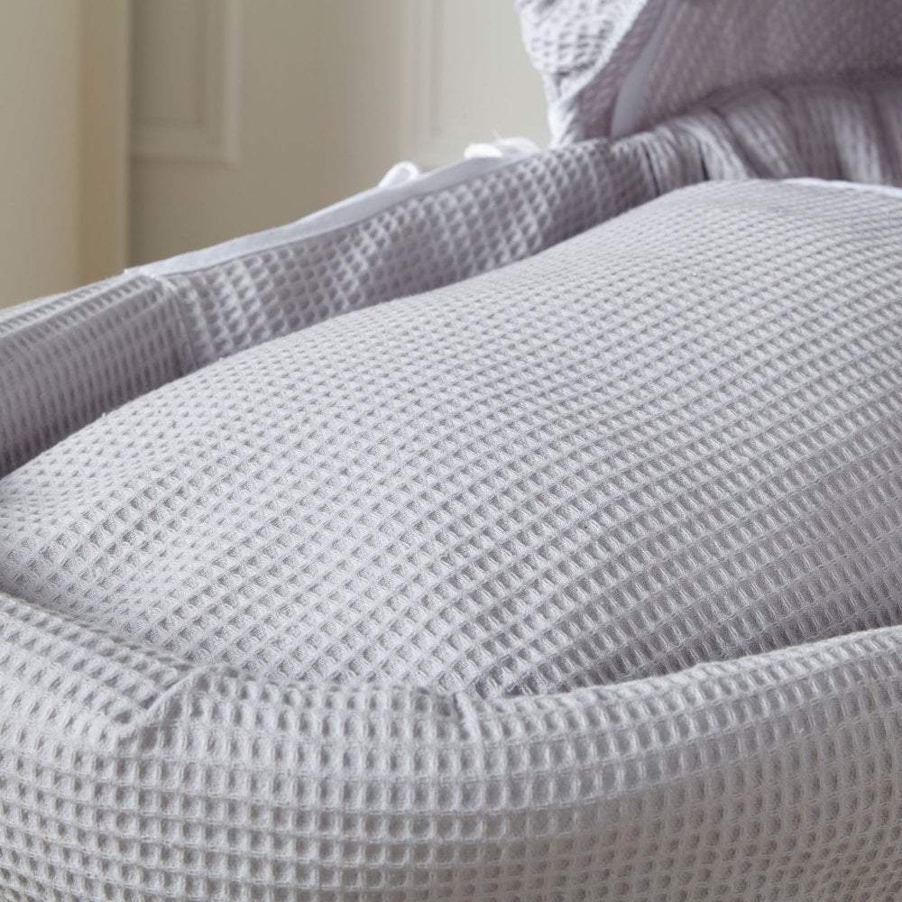 For Your Little One Moses Basket Bedding Set - Grey Waffle (Basket Not Included!)
