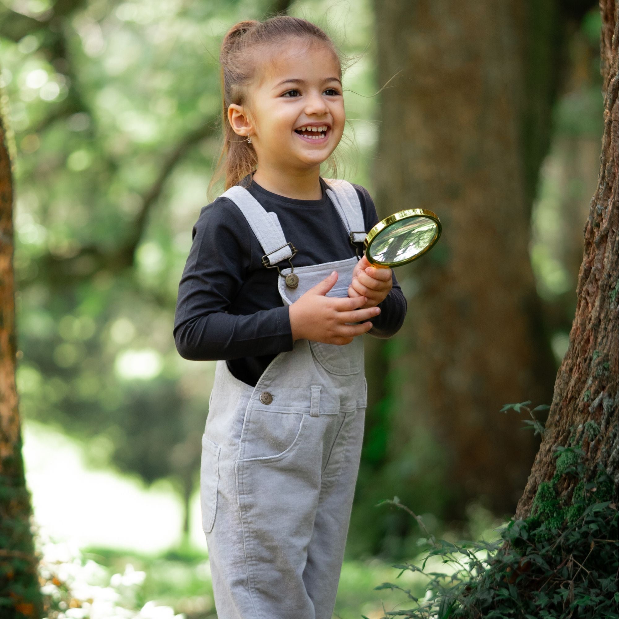 Dotty Dungarees Corduroy Dungarees - Fog (Pale Grey)