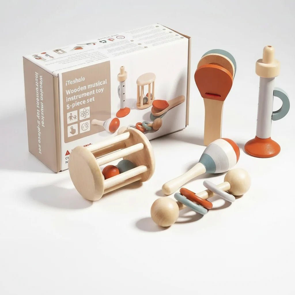 GrooveNest - 5 - Piece Wooden Instrument Set - Baby&More