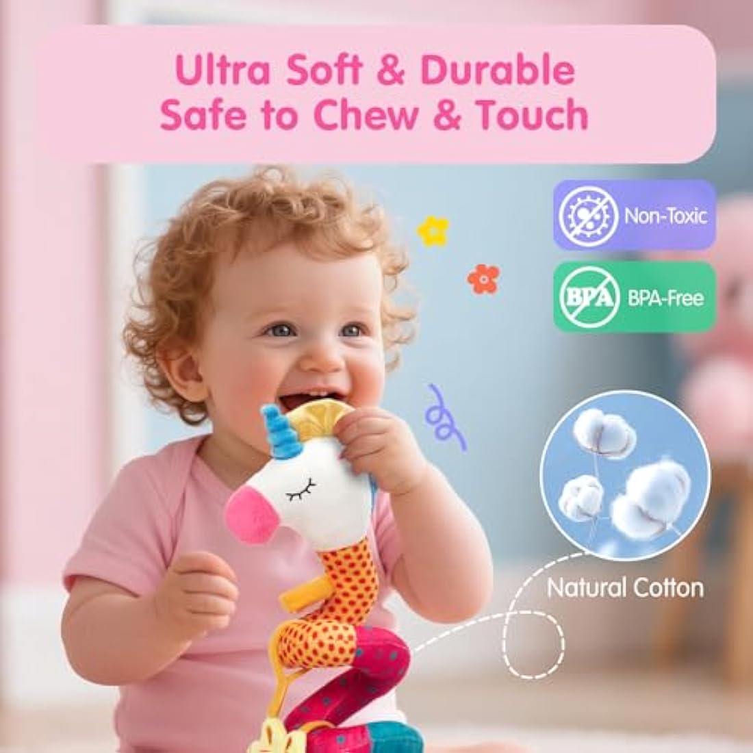 hahaland Unicorn Spiral Pram Toy - Baby&More