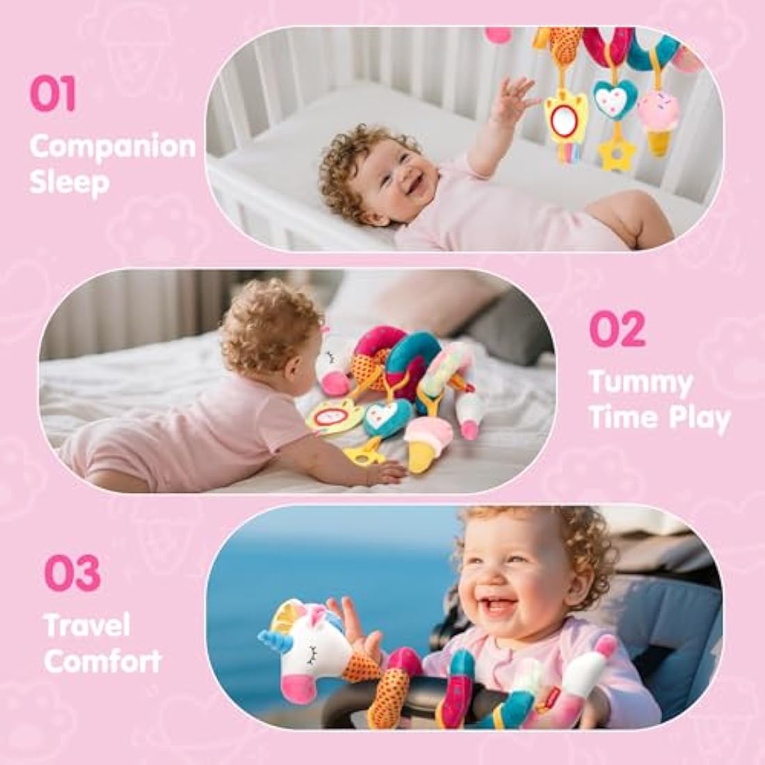 hahaland Unicorn Spiral Pram Toy - Baby&More