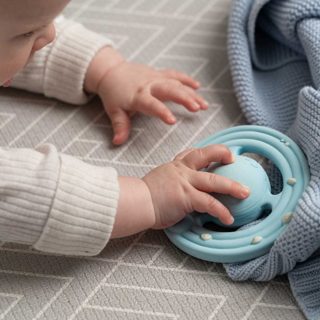 Natural Rubber Space Teether Baby Toy - Planet CH3W® Ringed Planet