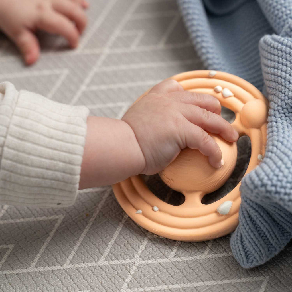 Natural Rubber Space Teether Baby Toy - Planet CH3W® Ringed Planet