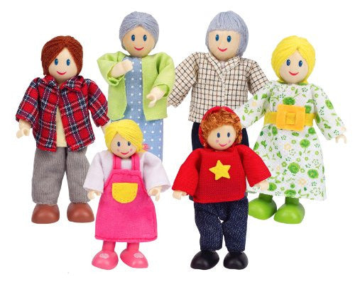 Dolls House Dolls - Happy Family Wooden Dolls Set
