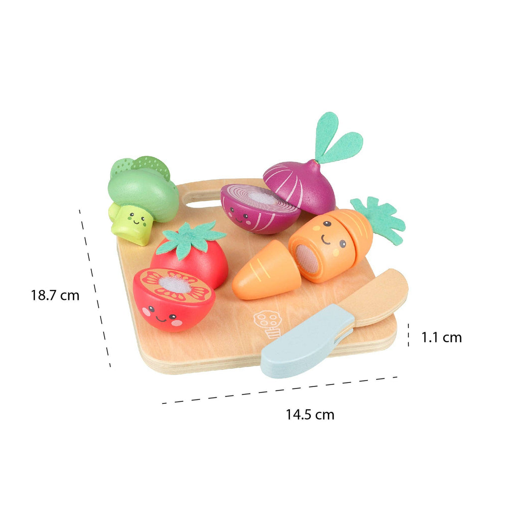 Happy Wooden Veggies Cutting Set – Montessori Wooden Play Toy - Baby&More