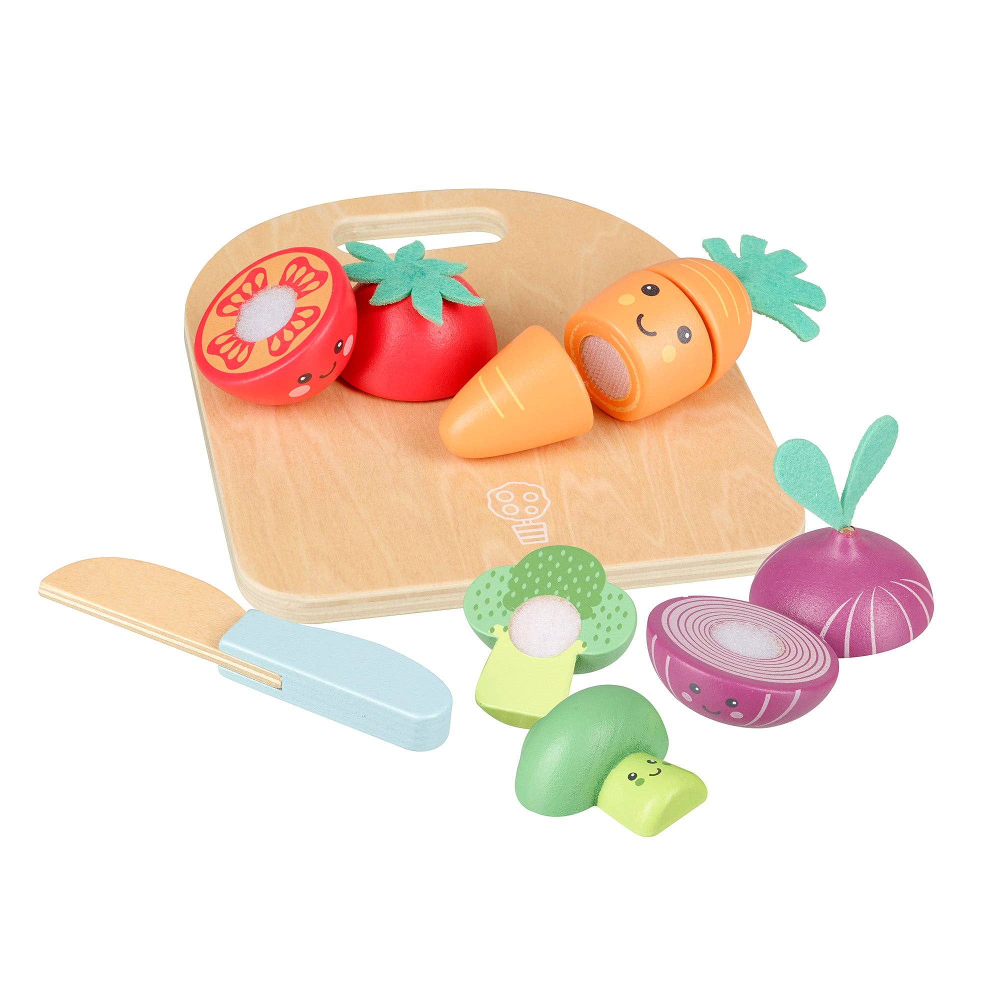 Happy Wooden Veggies Cutting Set – Montessori Wooden Play Toy - Baby&More