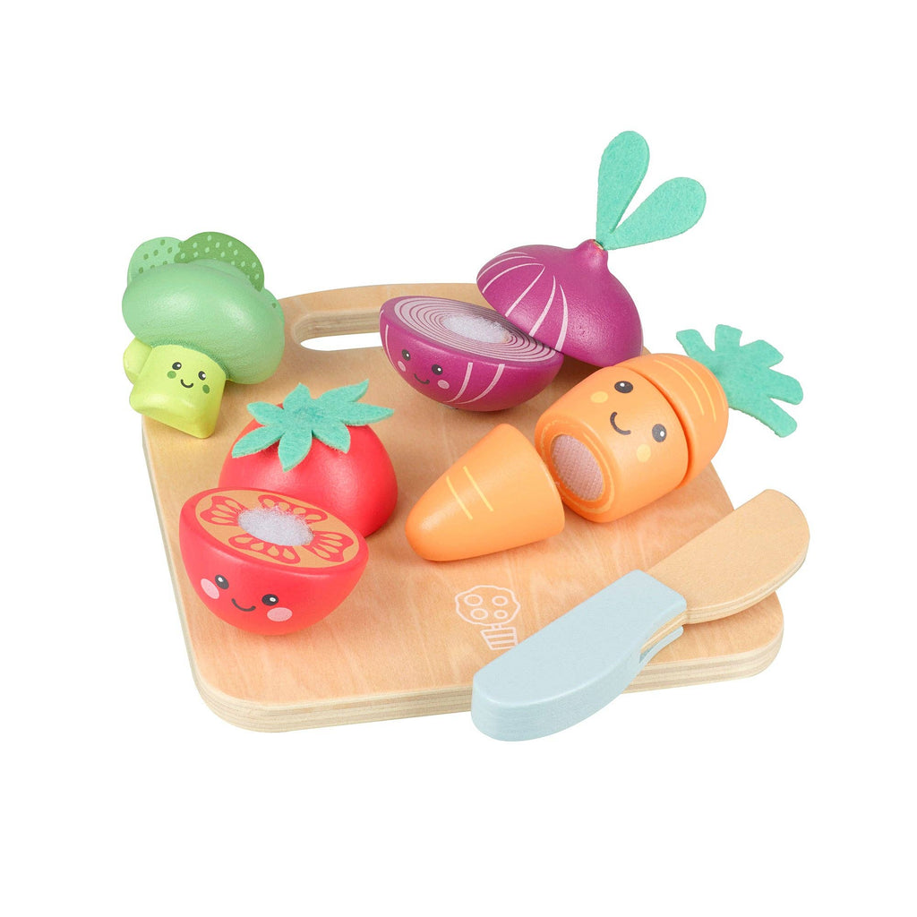 Happy Wooden Veggies Cutting Set – Montessori Wooden Play Toy - Baby&More