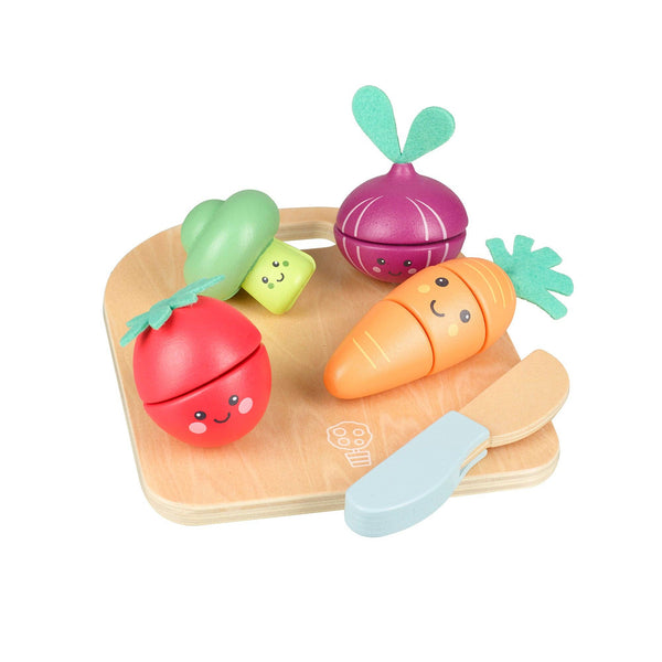 Happy Wooden Veggies Cutting Set – Montessori Wooden Play Toy - Baby&More