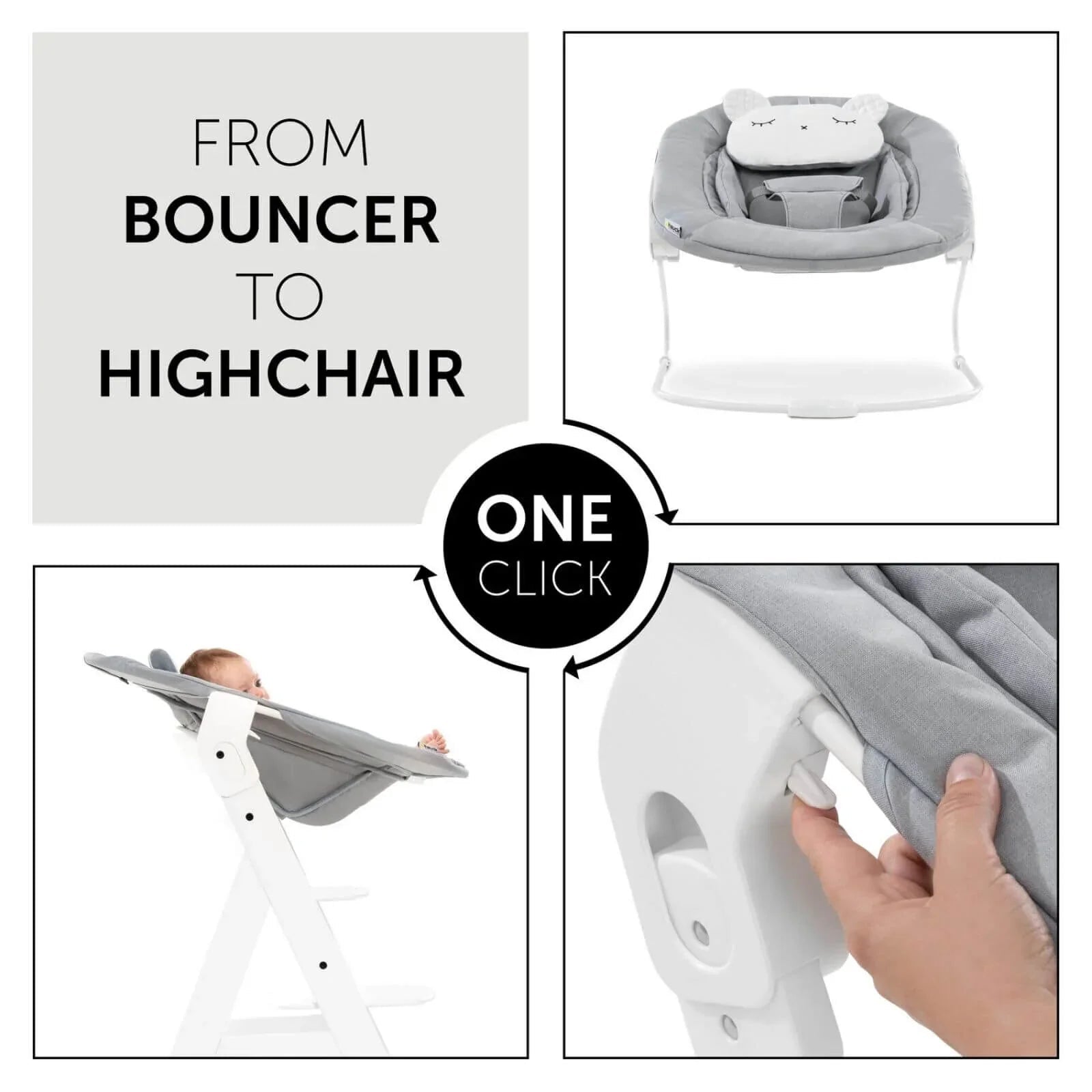Hauck Alpha Bouncer Chair 2 - in - 1 - Light Grey - Baby&More