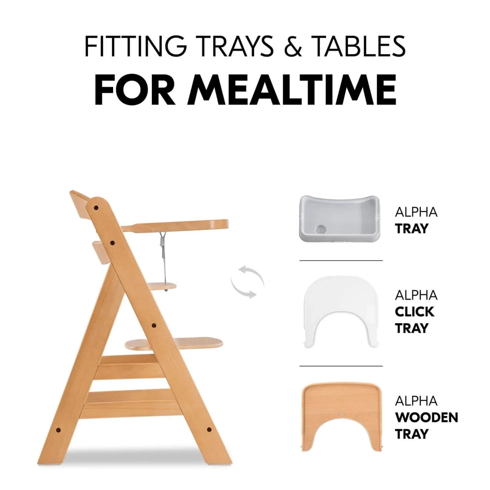 Hauck Alpha+ Wooden Highchair - Natural - Baby&More