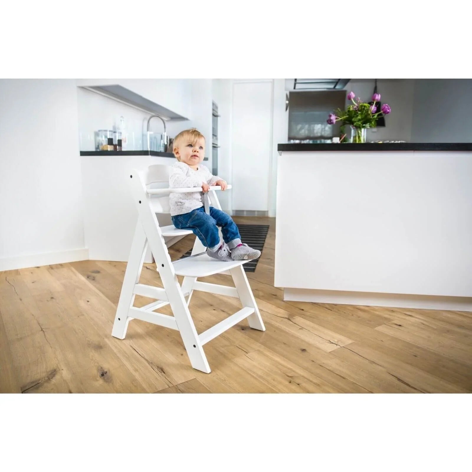 Hauck Alpha+ Wooden Highchair - White - Baby&More