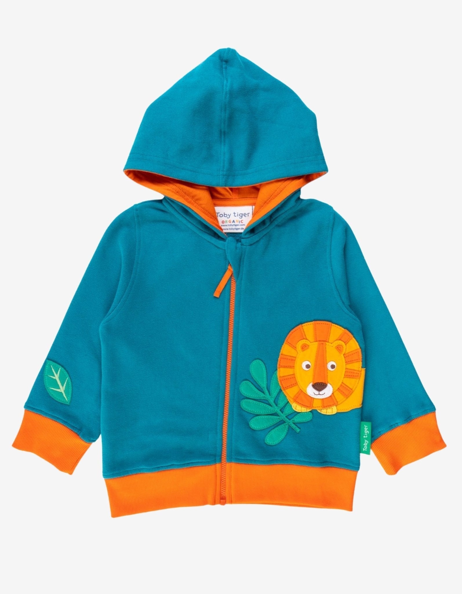 Toby Tiger Organic Applique Hoodie - Wild Cats Lion