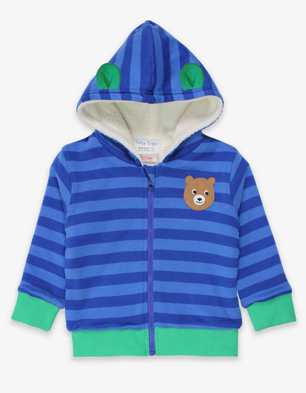 Toby Tiger Organic Applique Hoodie - Camping Bear