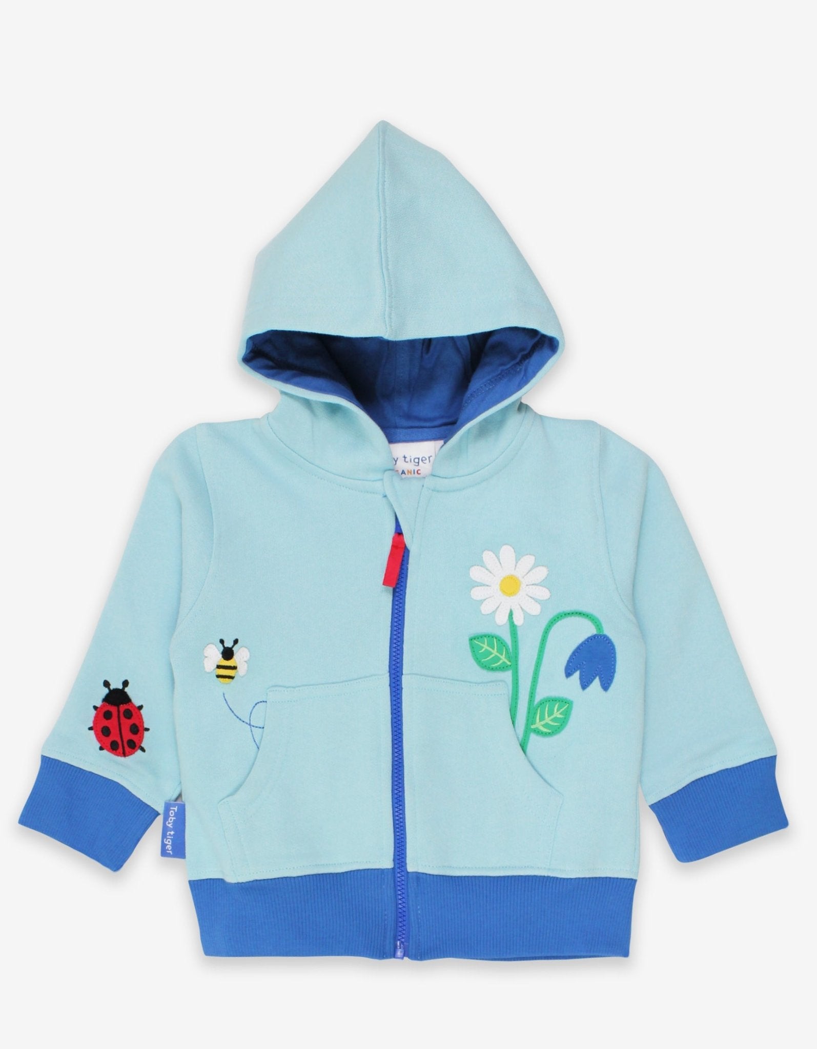 Toby Tiger Organic Applique Hoodie - English Garden