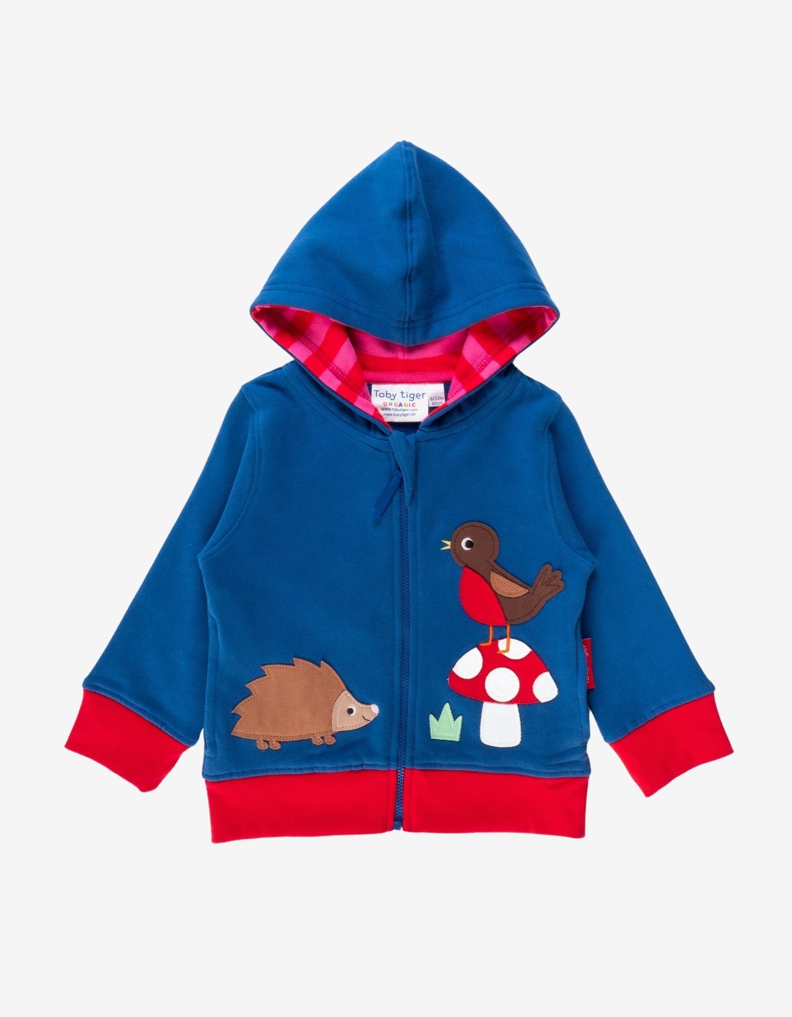 Toby Tiger Organic Applique Hoodie - Floral Mushroom