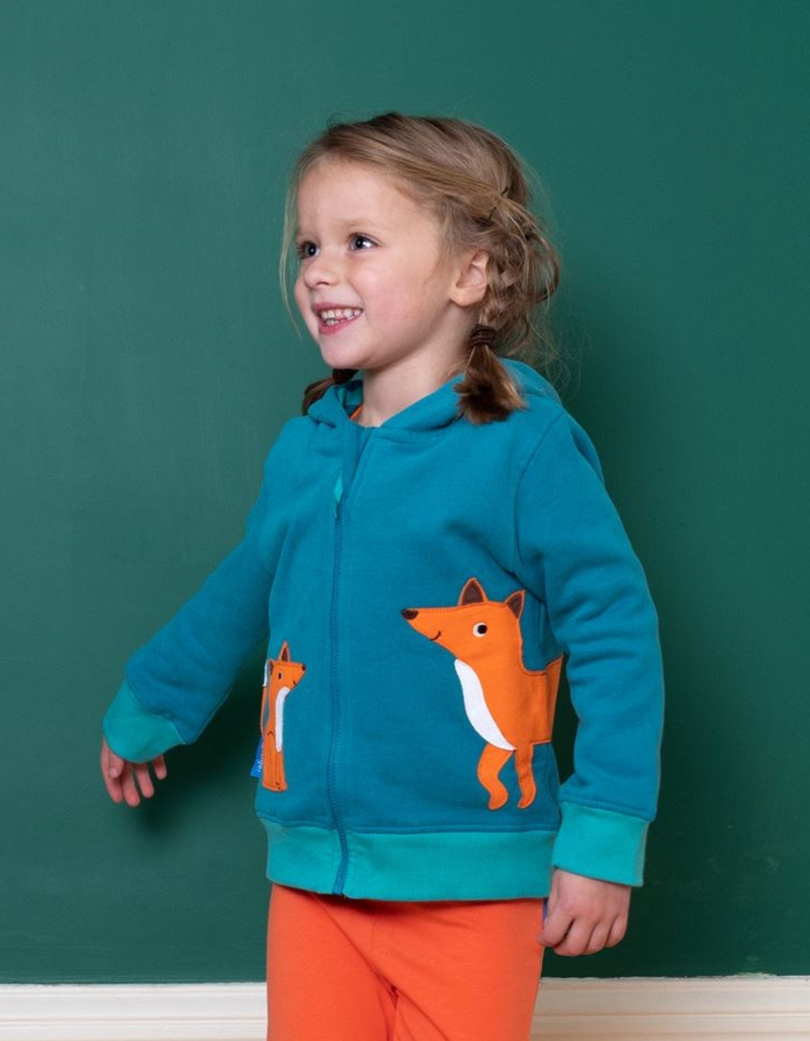 Toby Tiger Organic Applique Hoodie - Fox
