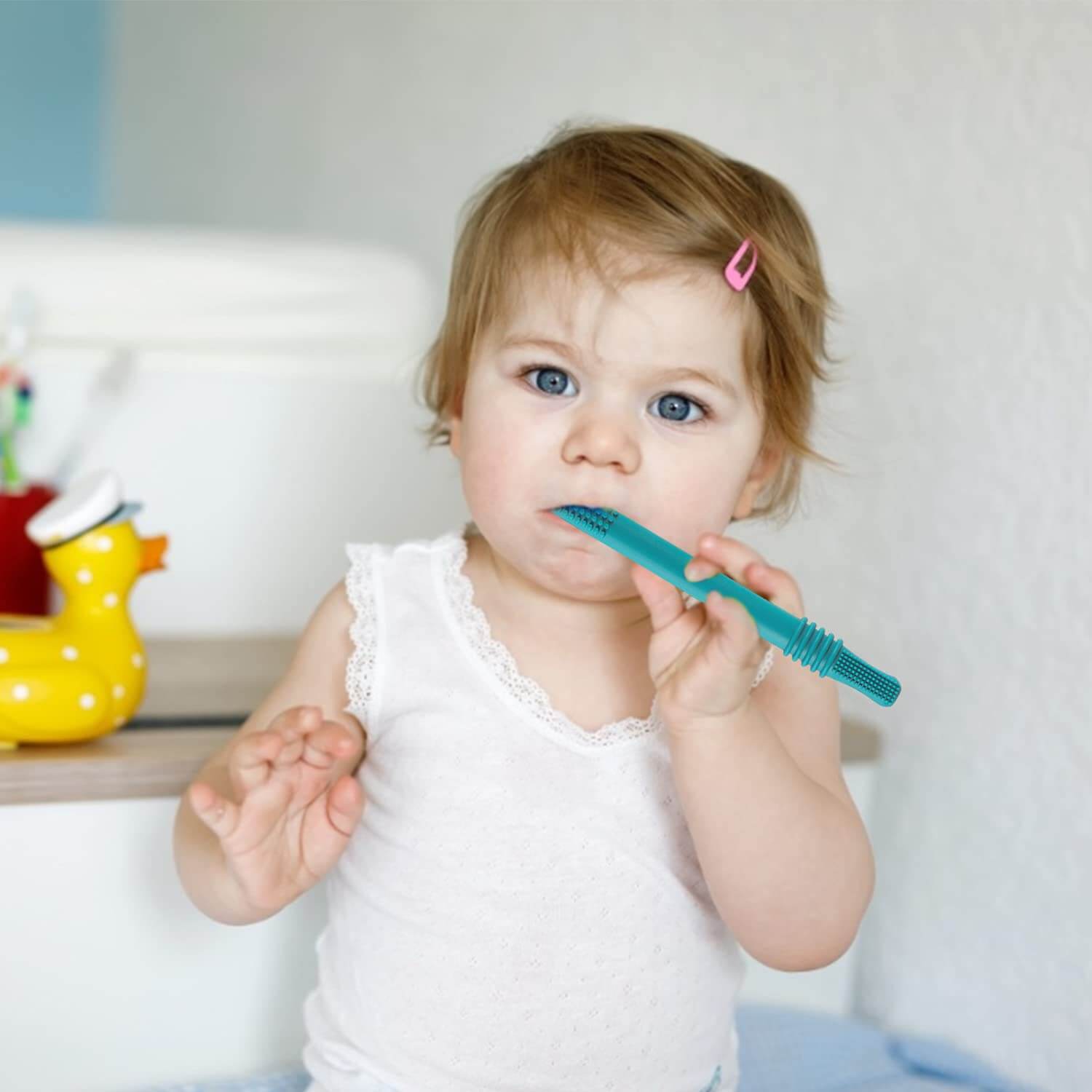 Hollow Teether Tube Chew Straw Sensory Toy - Baby&More