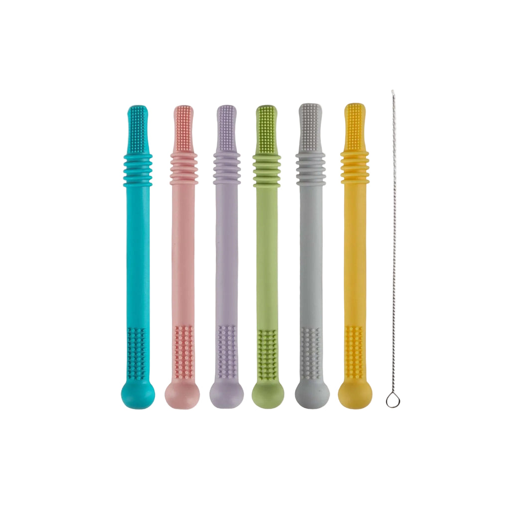 Hollow Teether Tube Chew Straw Sensory Toy - Baby&More