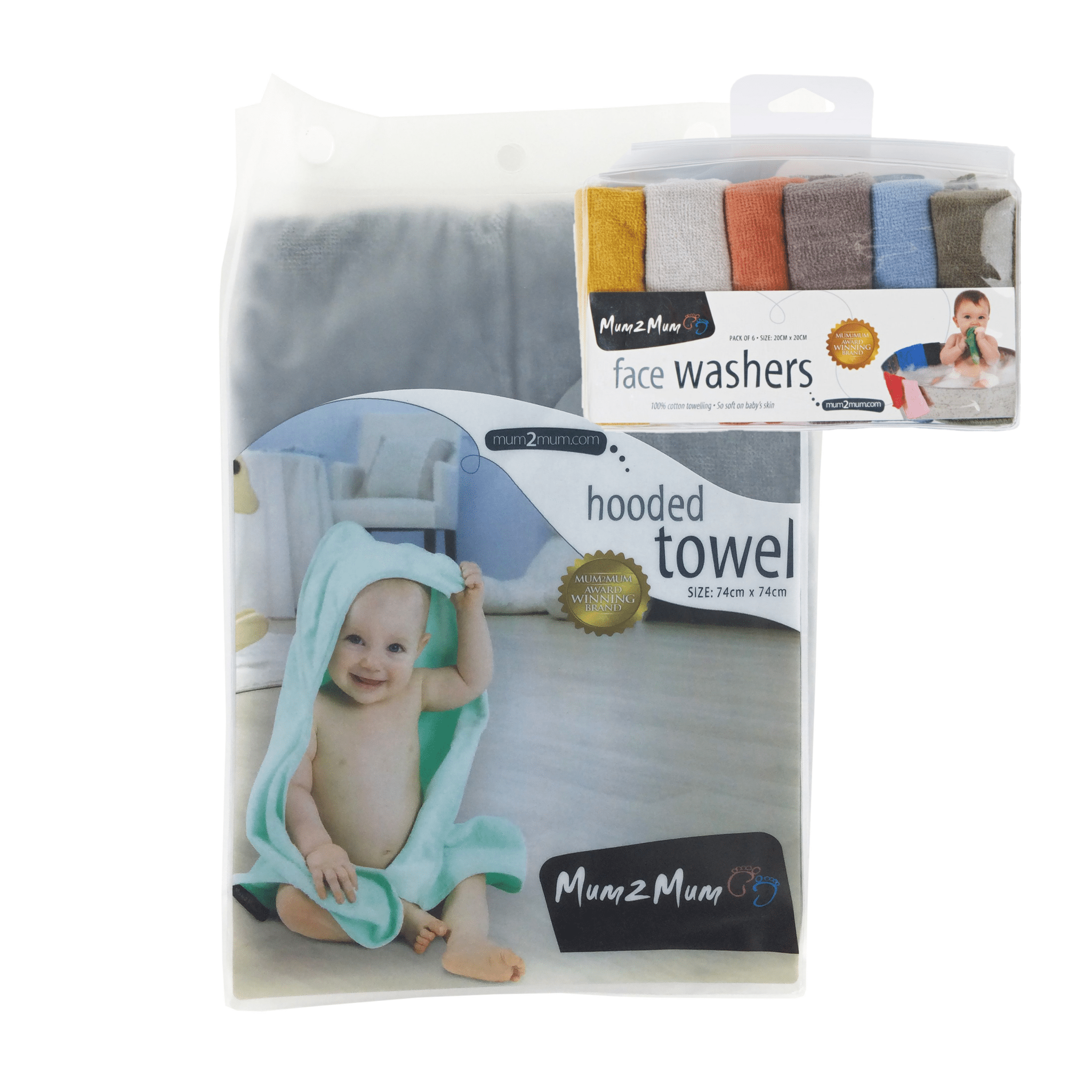 Hooded Towel & Face Washers Pack - Baby&More