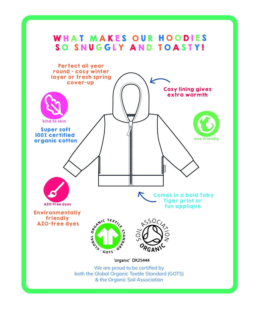 Toby Tiger Organic Hoodie - Transport Print