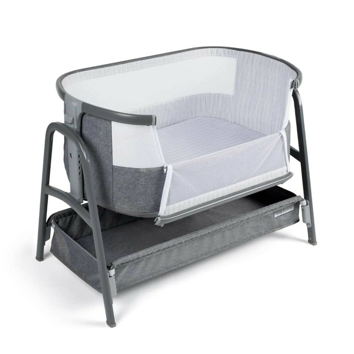 Ickle Bubba Bubba&Me Bedside Crib - Space Grey - Baby&More
