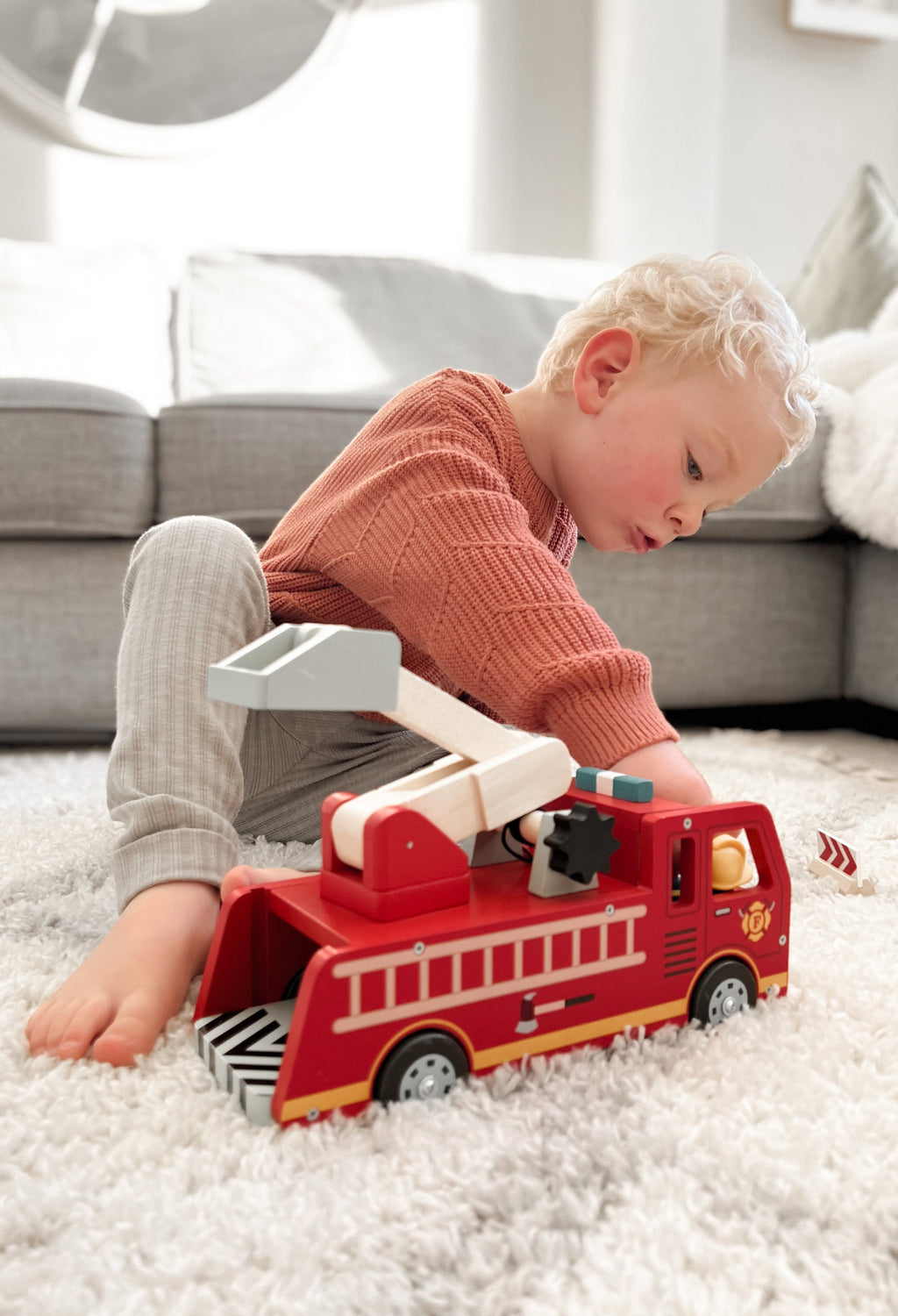 Wooden Fire Engine Playset