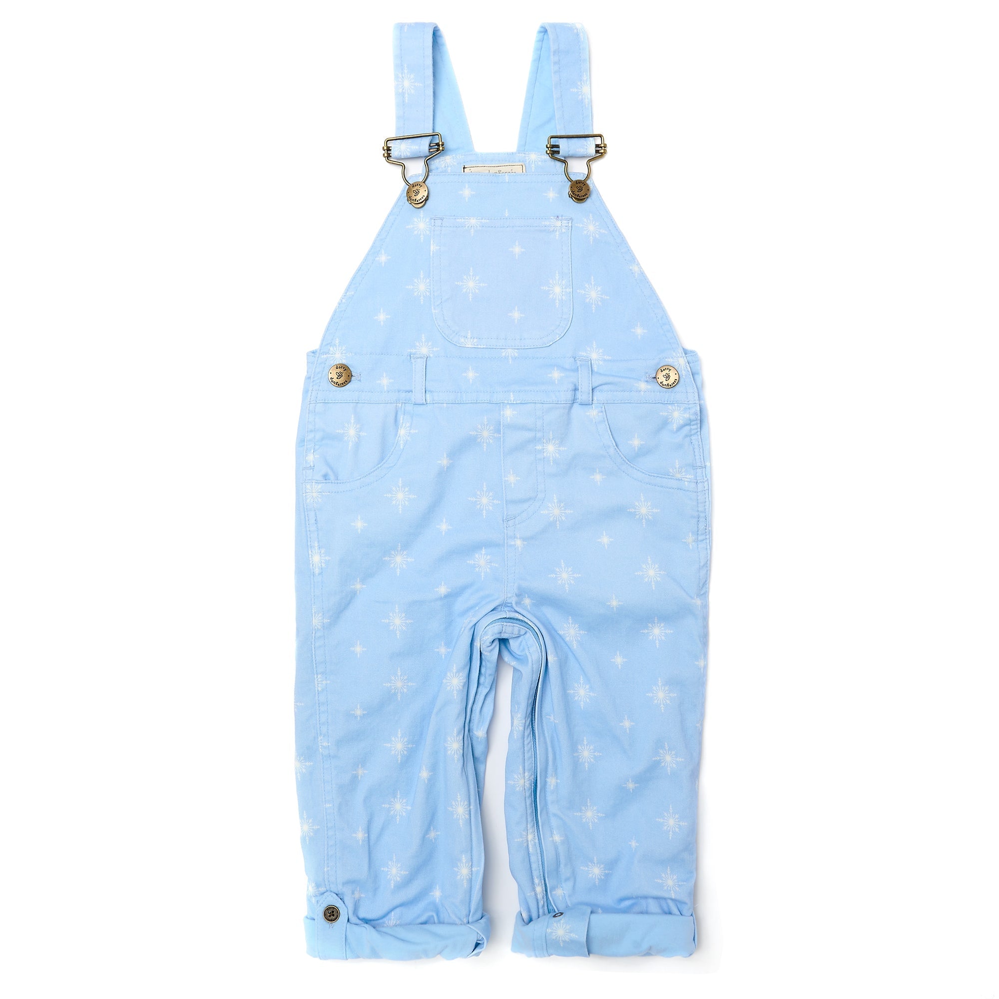 Dotty Dungarees - Ice Blue Snowflake