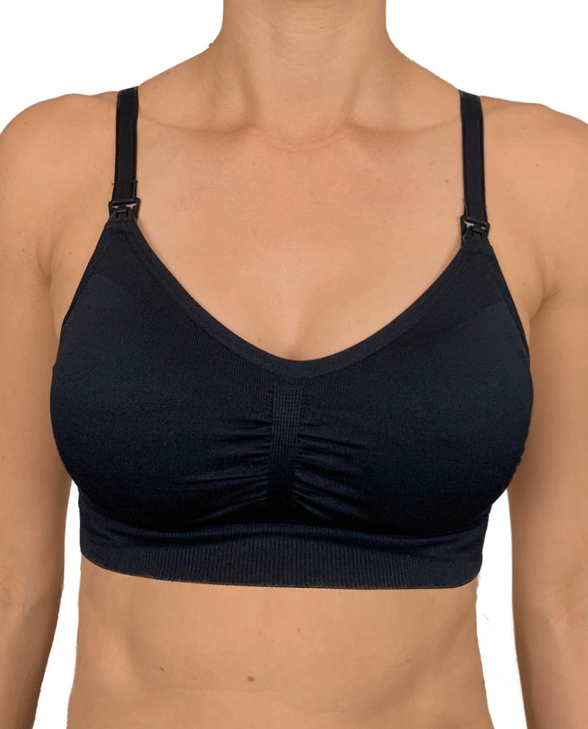Everyday Seamfree Maternity & Nursing Bra in B to F Cup - Black