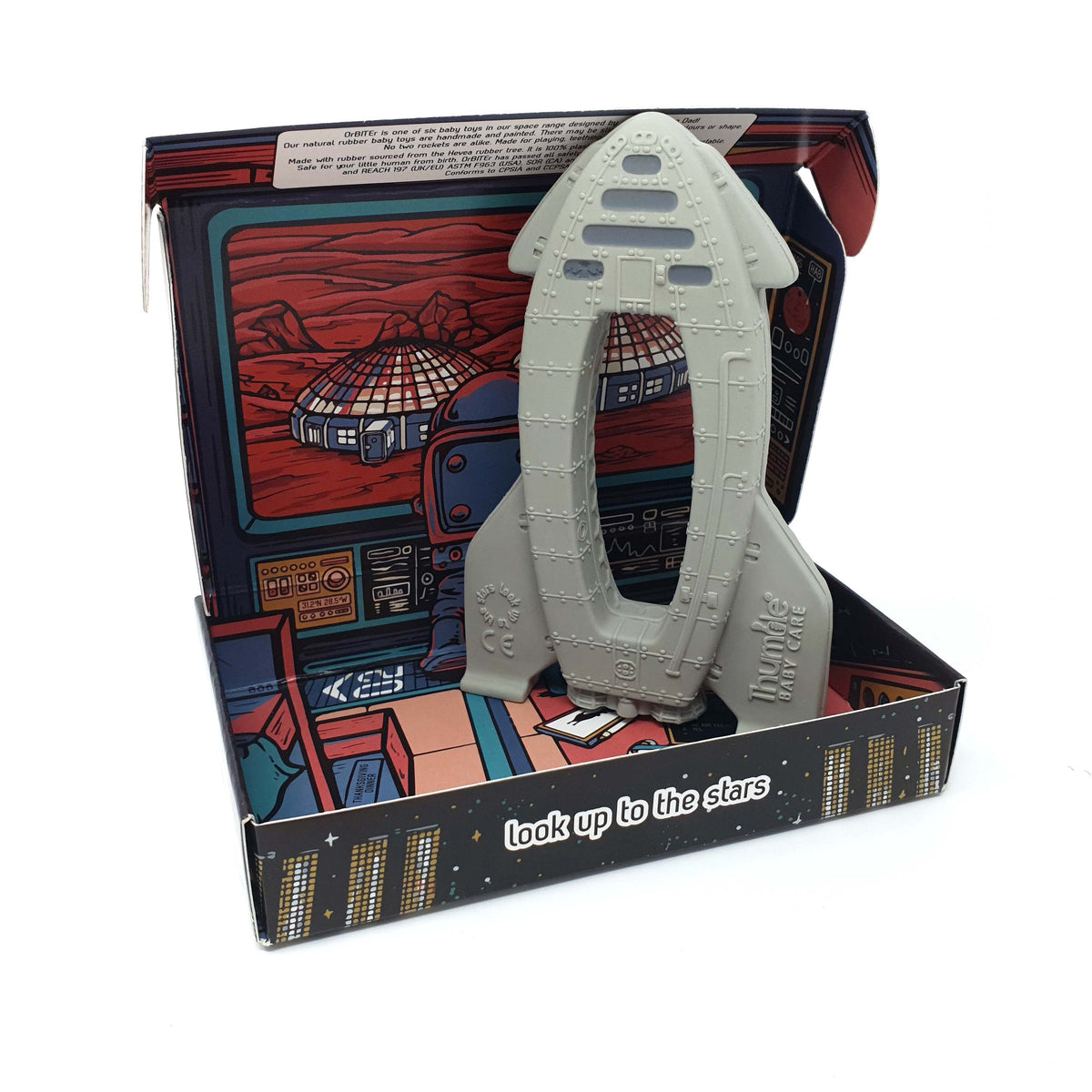 Natural Rubber Space Teether Baby Toy - OrBITEr® Rocket