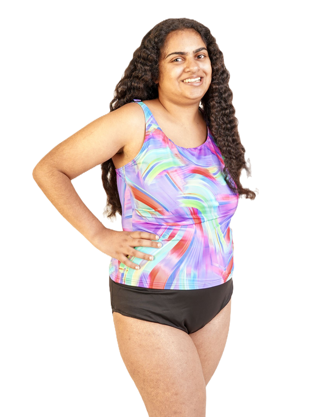 Ladies Incontinence Tankini with Briefs - Indigo Wave