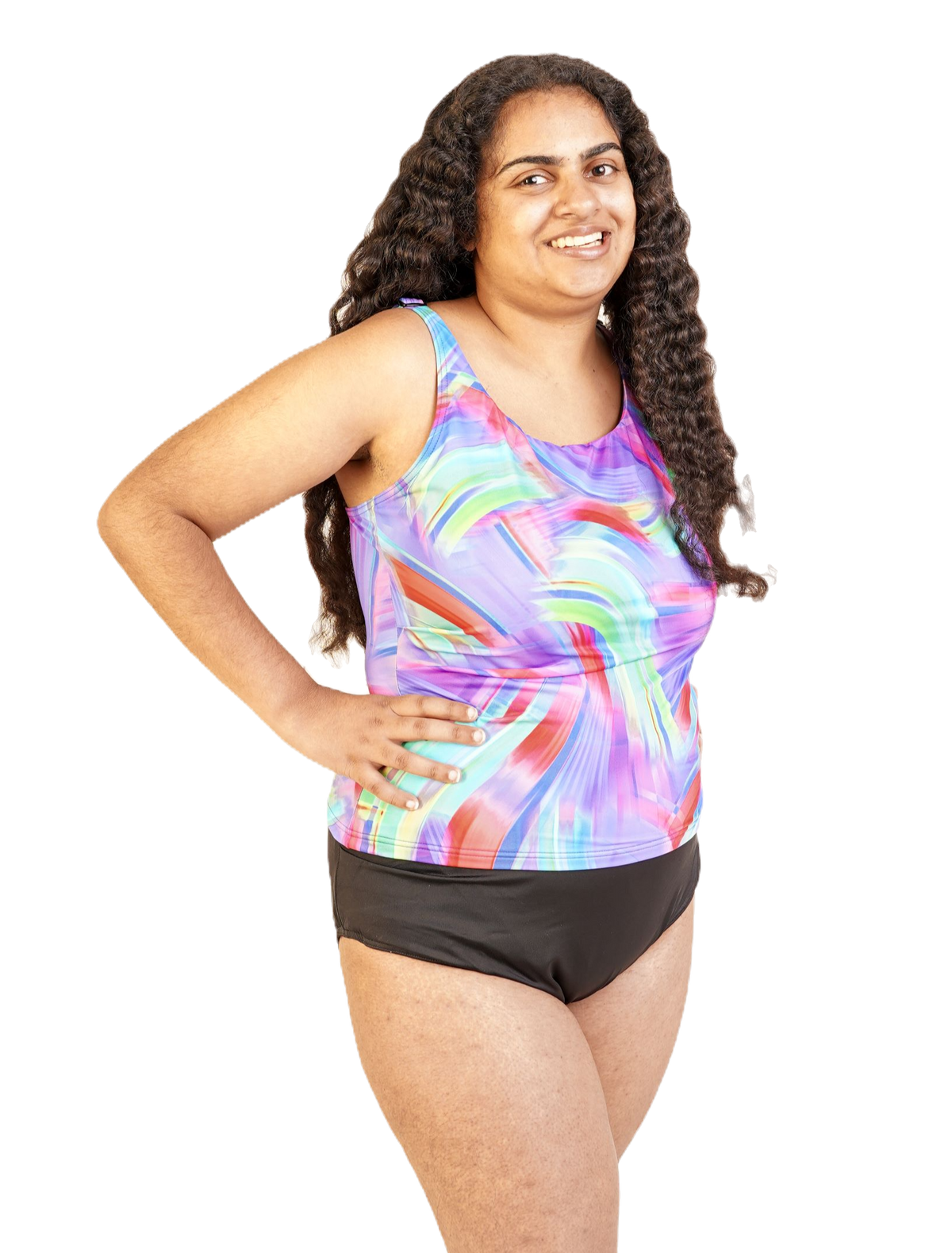 Ladies Incontinence Tankini with Briefs - Indigo Wave