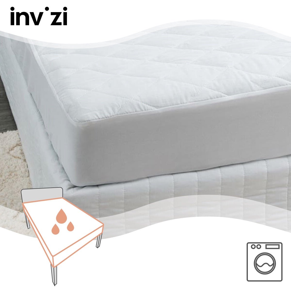 Invizi Waterproof Fitted Sheet With Soft Absorbent Top Layer - Baby&More