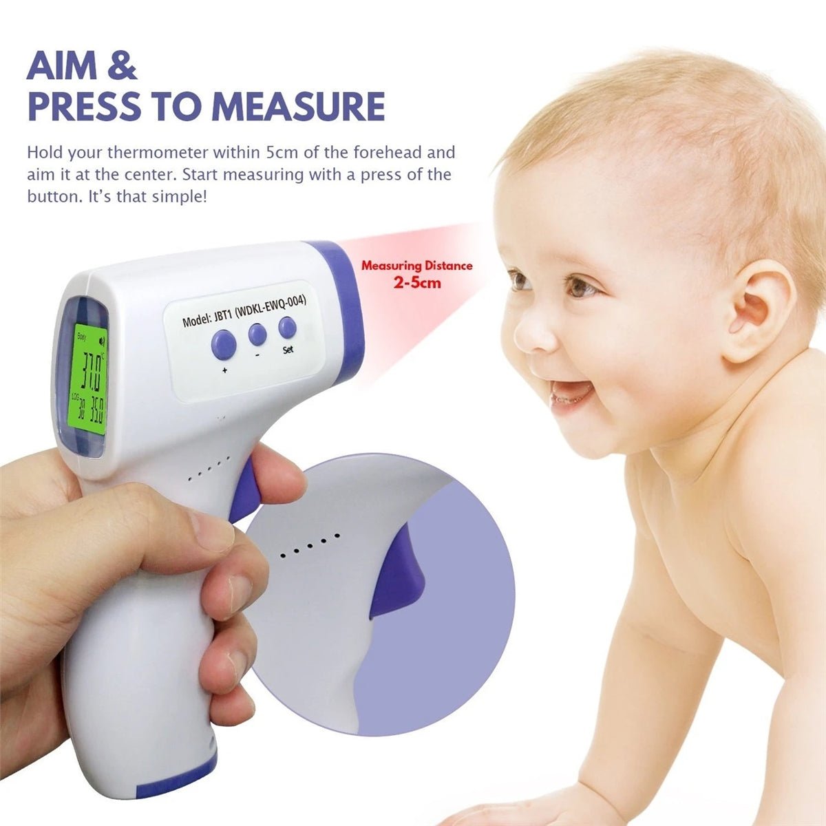 Jabees JBT1 Non - Contact Forehead Infrared Thermometer - Baby&More