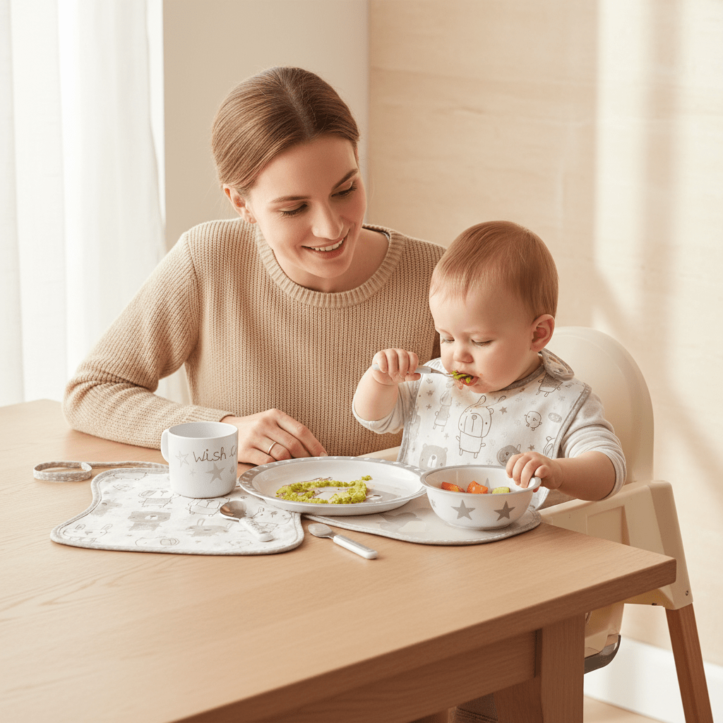 Jane 6 - Piece Melamine Baby Crockery Set - Grey Star - Baby&More