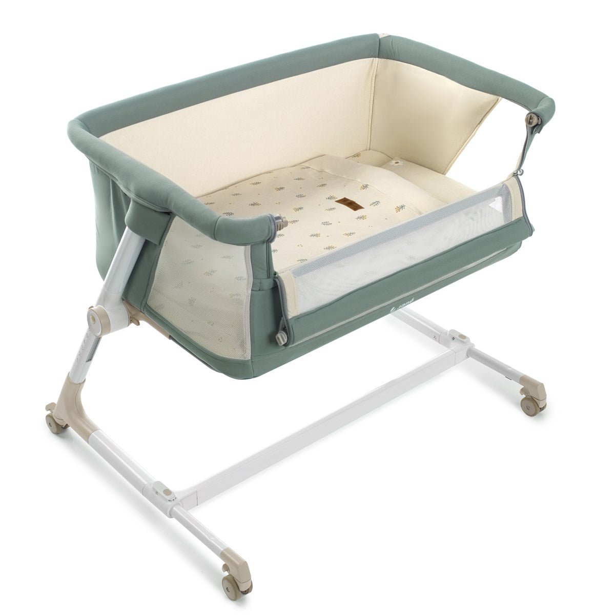 Jane Baby Side Crib + 4 Piece Bedding Set & Safety Mattress - Botanic Green - Baby&More