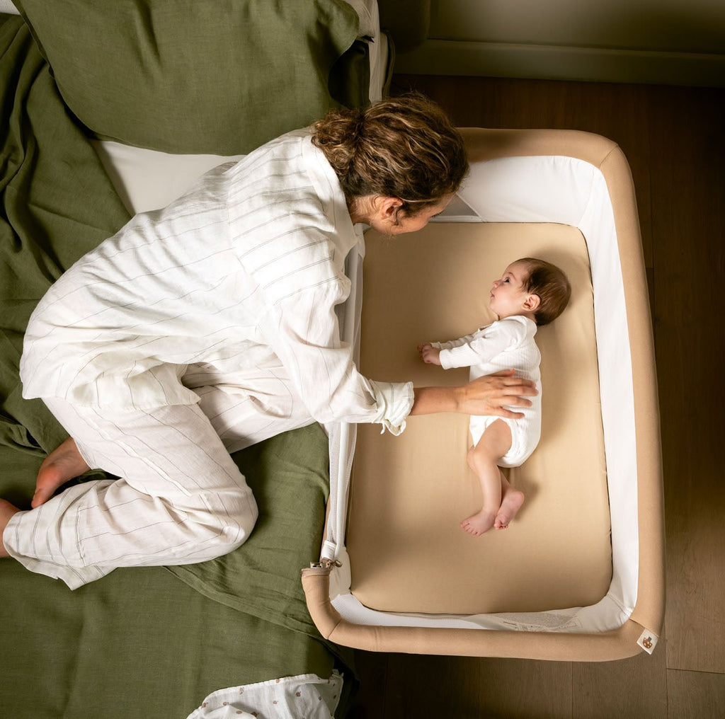 Jane Baby Side Crib + 4 Piece Bedding Set & Safety Mattress - Nature Edition - Baby&More