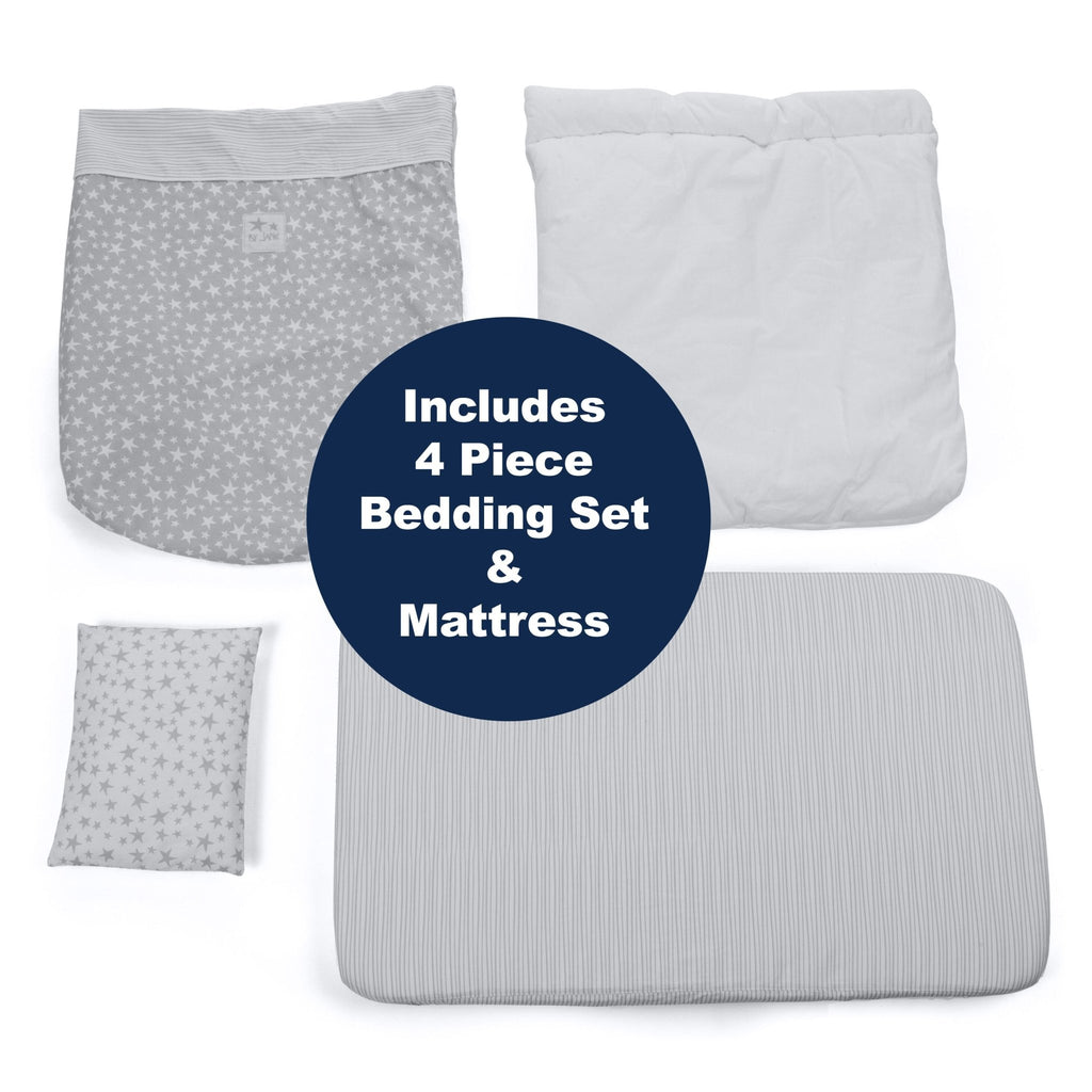 Jane Baby Side Crib + 4 Piece Bedding Set & Safety Mattress - Nature Edition - Baby&More