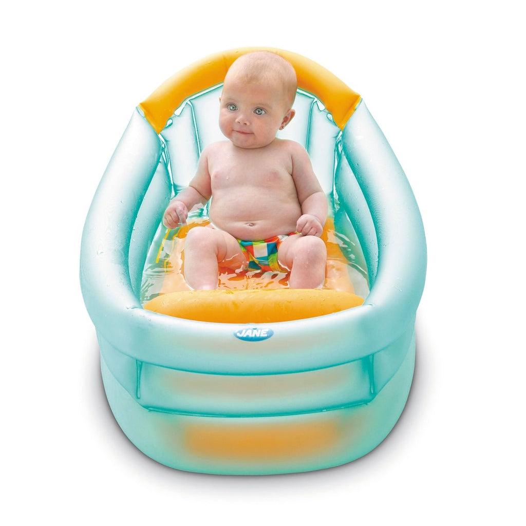 Jane Deluxe Inflatable Baby Bath with 3 Positions - Aqua & Orange - Baby&More