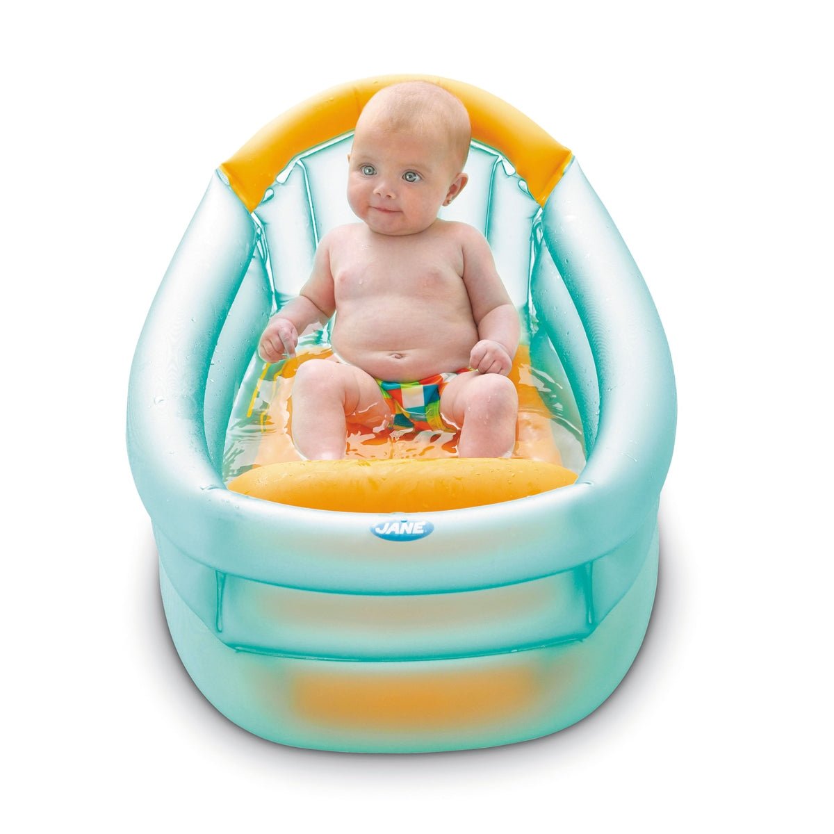 Jane Deluxe Inflatable Baby Bath with 3 Positions - Aqua & Orange - Baby&More
