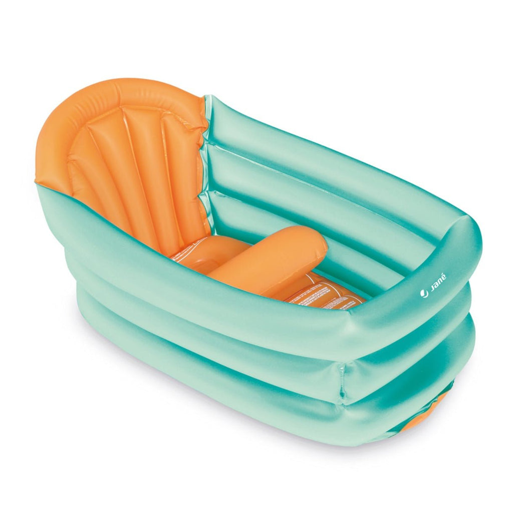 Jane Deluxe Inflatable Baby Bath with 3 Positions - Aqua & Orange - Baby&More