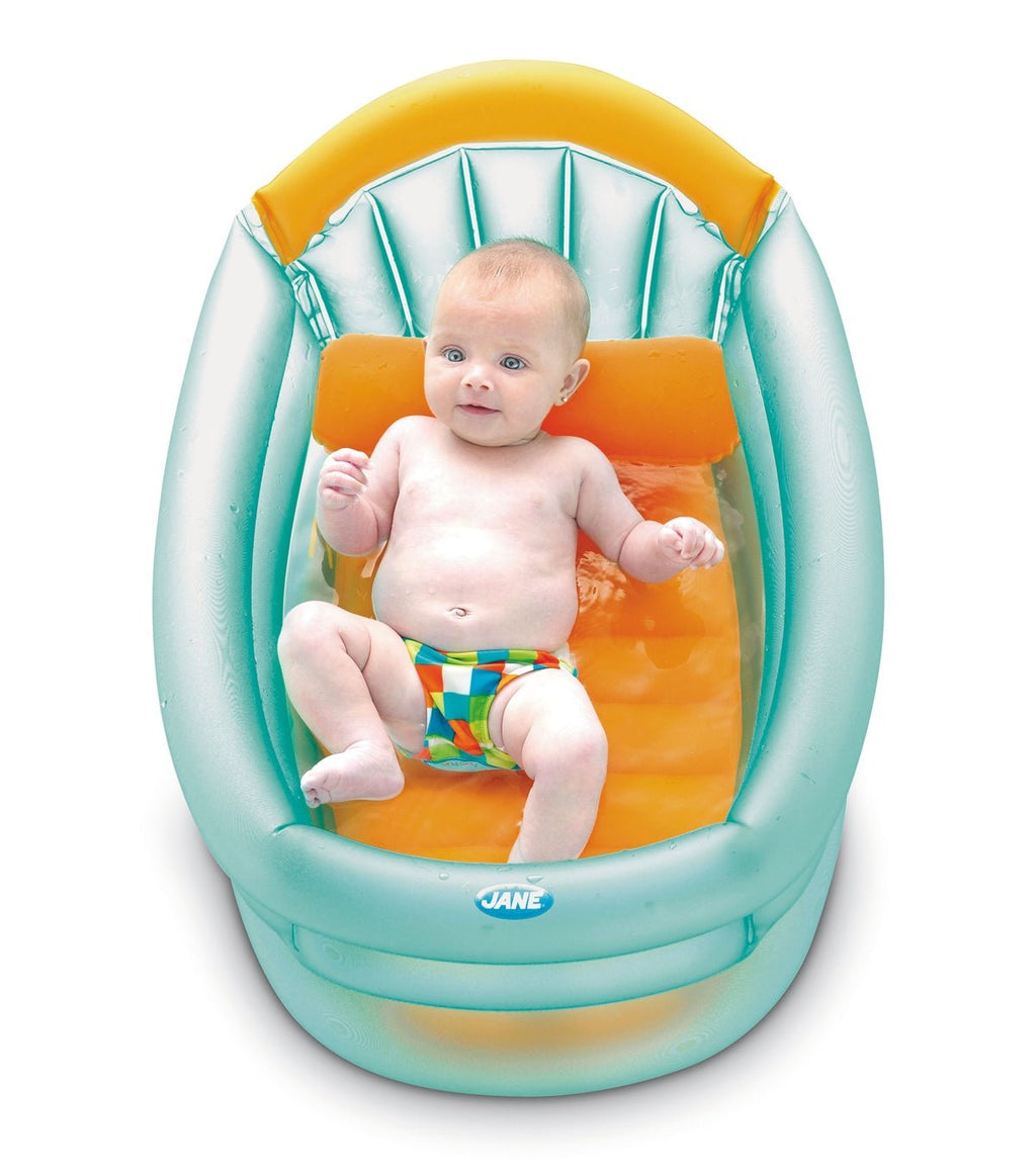 Jane Deluxe Inflatable Baby Bath with 3 Positions - Aqua & Orange - Baby&More