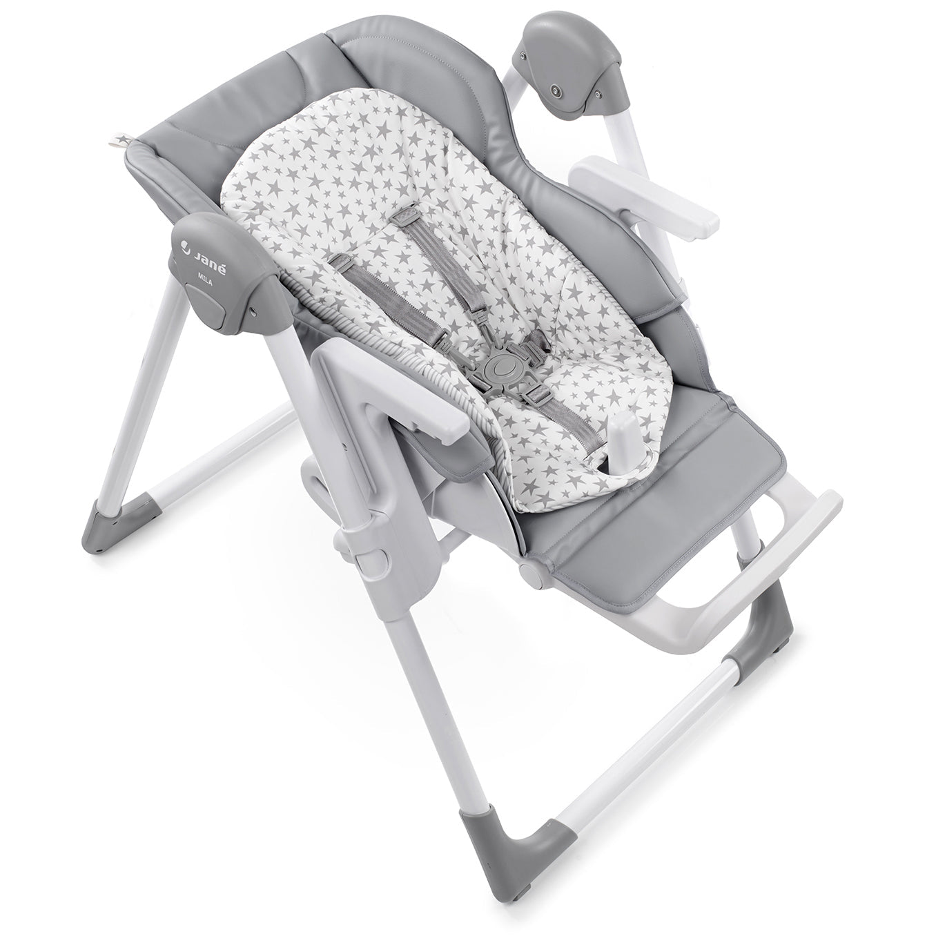 Jane Mila Leatherette Highchair - Grey Star - Baby&More