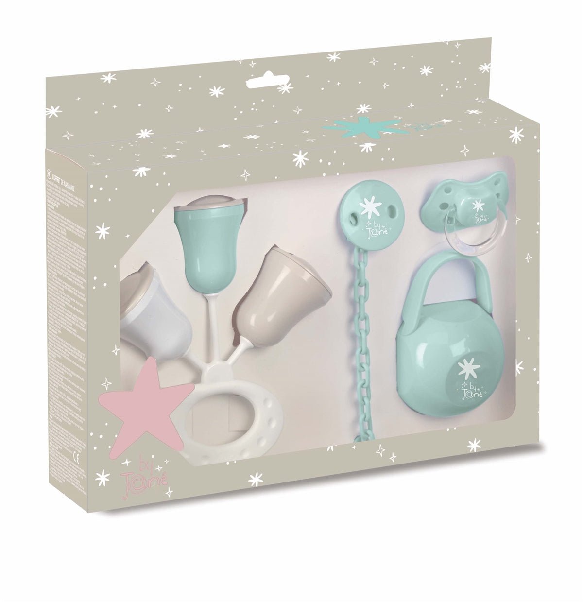 Jane New Baby Gift Set - Rattle, Dummy, Dummy Holder, Dummy Clip - Baby&More