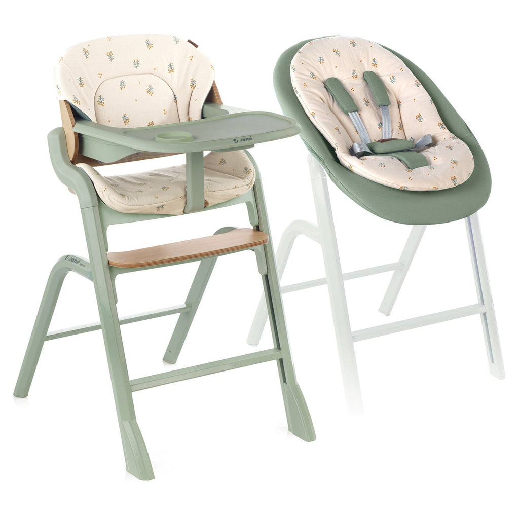 Jane Noah Highchair + Rocker Kit for Newborns - Botanic Green - Baby&More