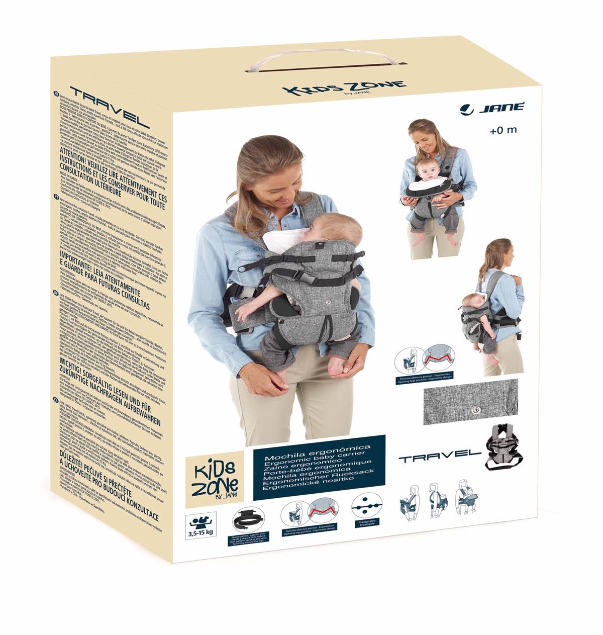 Jane Travel Baby Carrier – 3 Position, Breathable with Lumbar Support (Birth to 15kg) - Baby&More